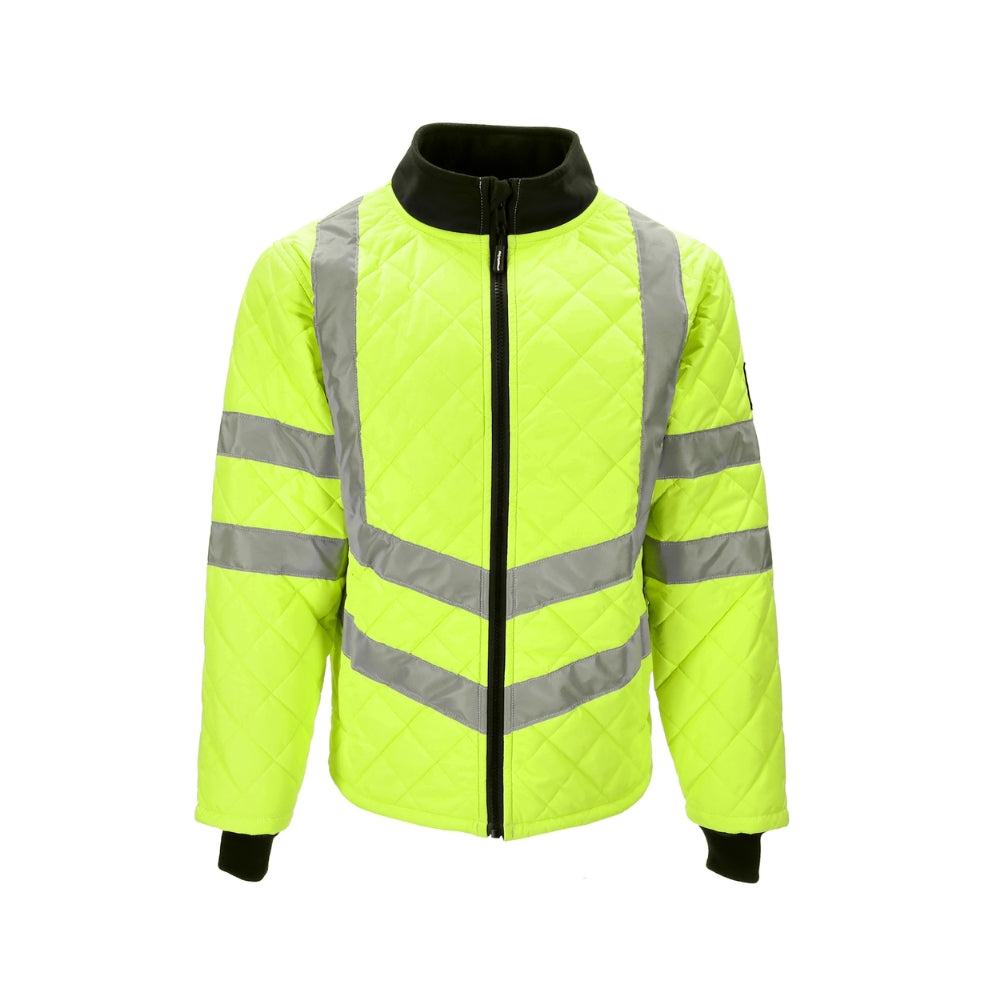 RefrigiWear HiVis Diamond Quilted Jacket (Lime) | All Security Equipment