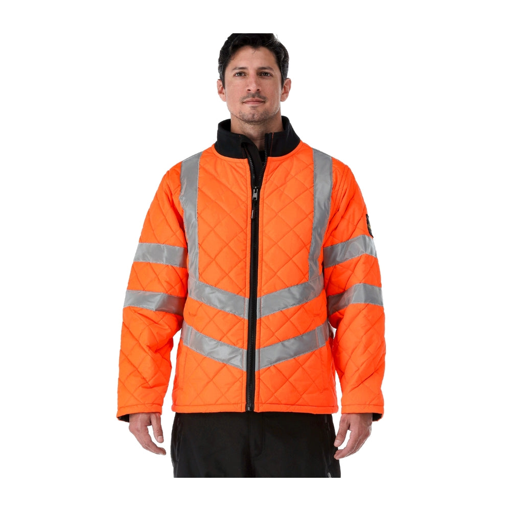 RefrigiWear HiVis Diamond Quilted Jacket (Orange) | All Security Equipment