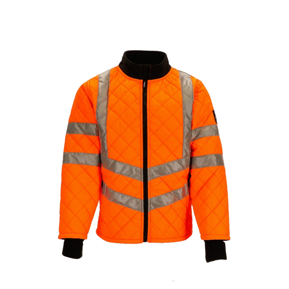 RefrigiWear HiVis Diamond Quilted Jacket (Orange) | All Security Equipment