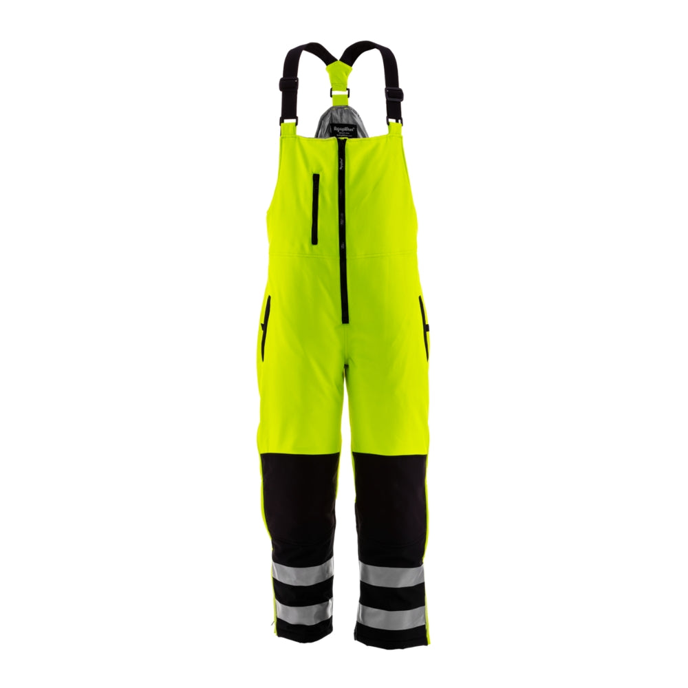RefrigiWear HiVis Insulated Softshell Bib Overalls (Black Lime)