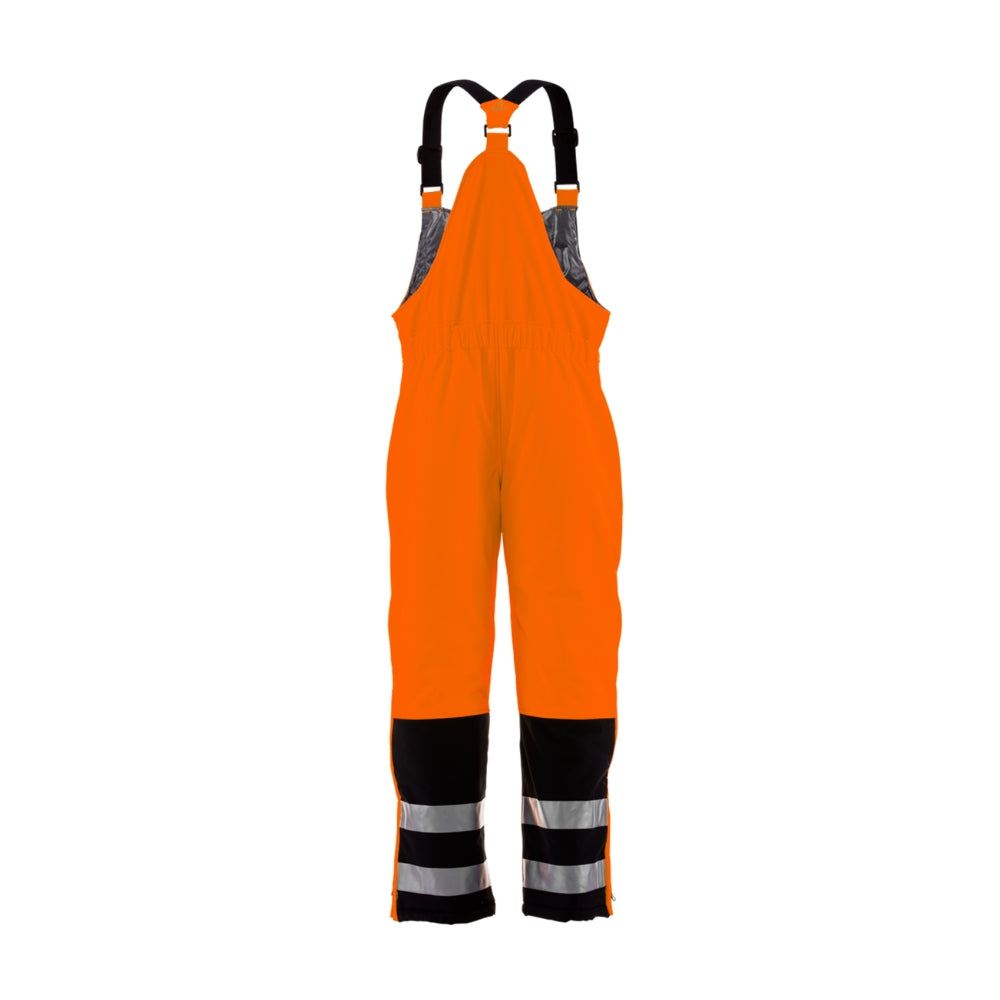 RefrigiWear HiVis Insulated Softshell Bib Overalls (Black Orange) | All Security Equipment