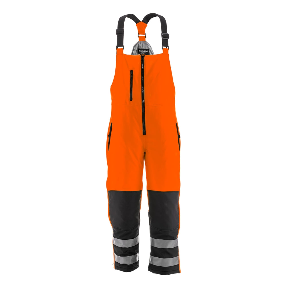 RefrigiWear HiVis Insulated Softshell Bib Overalls (Black Orange) | All Security Equipment