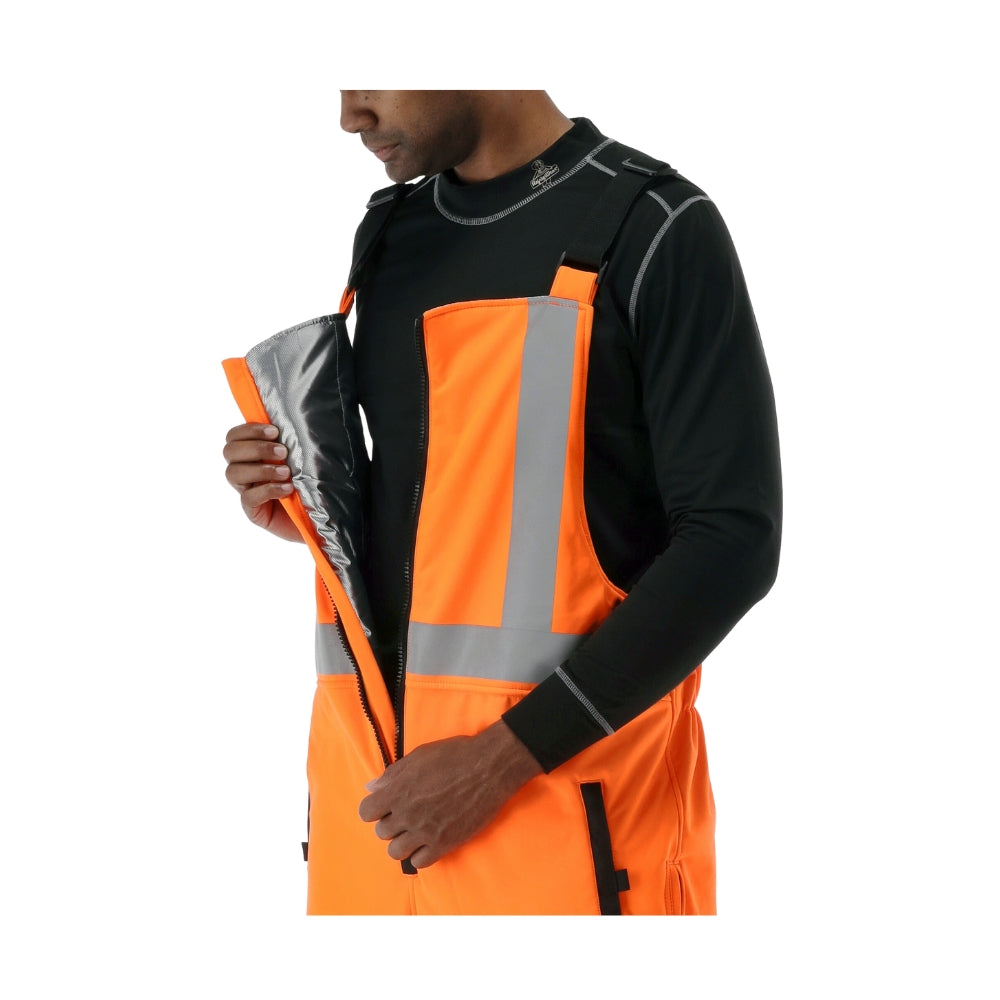 RefrigiWear HiVis Insulated Softshell High Bib Overalls (Black/Orange) | All Security Equipment