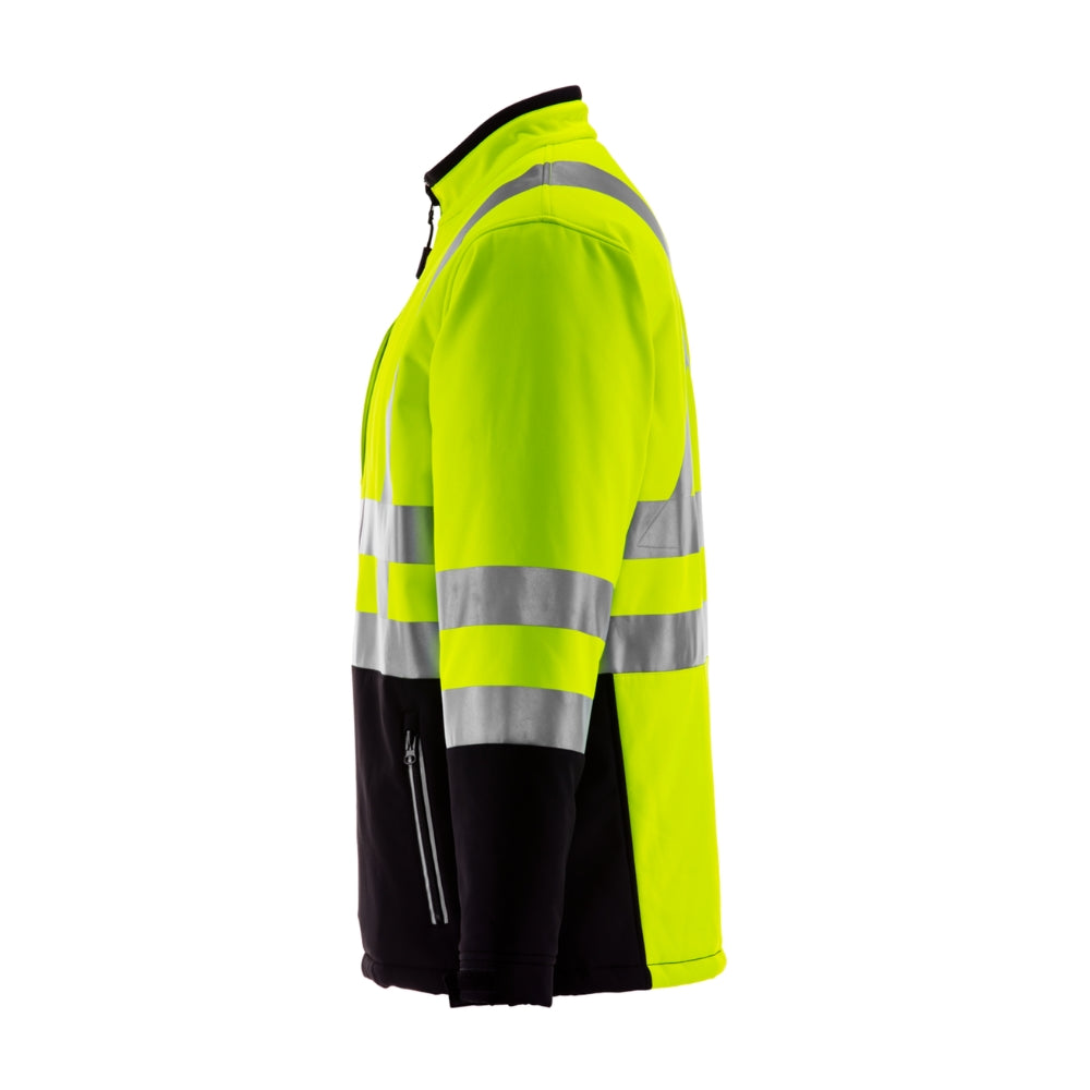 RefrigiWear HiVis Insulated Softshell Jacket (Black Lime) | All Security Equipment