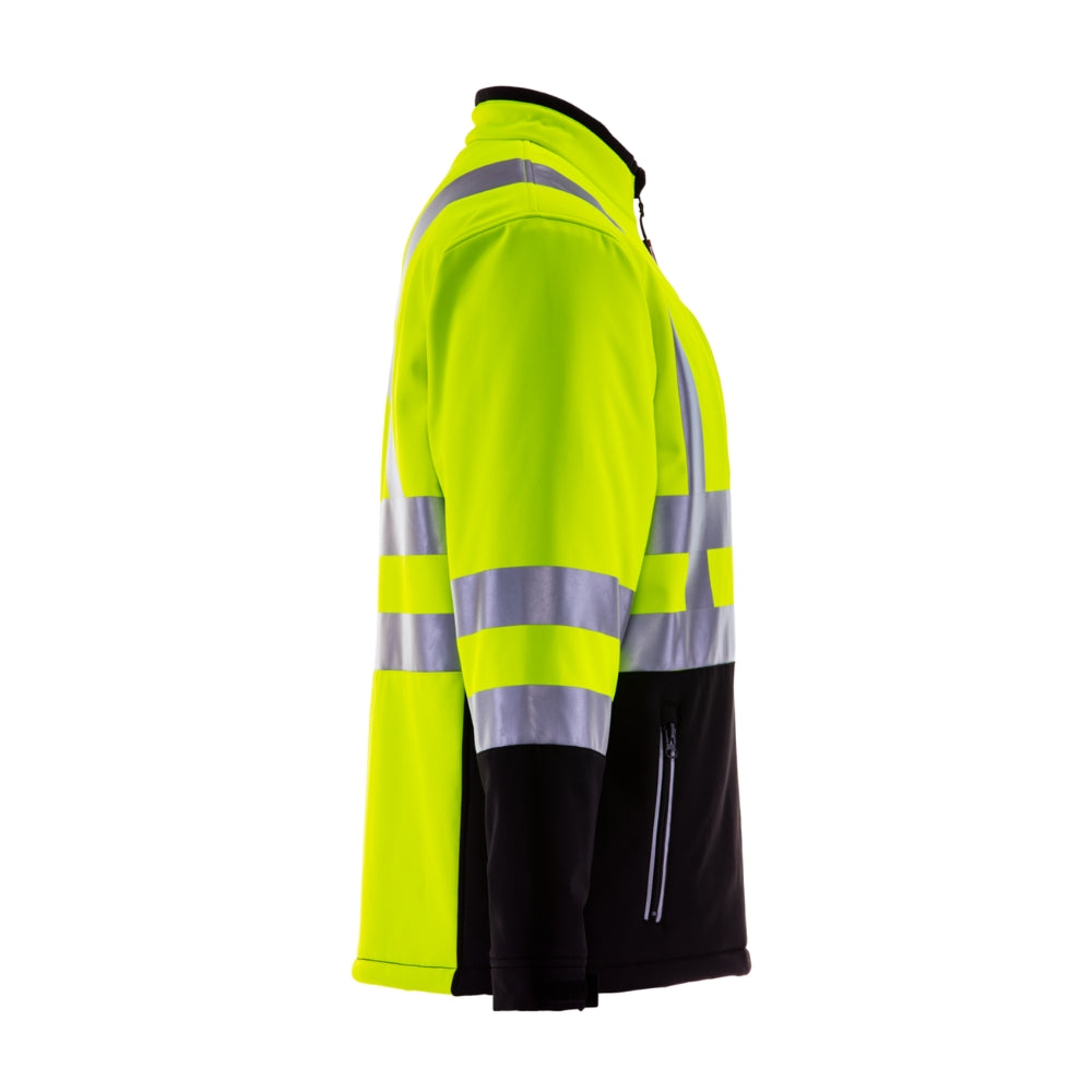 RefrigiWear HiVis Insulated Softshell Jacket (Black Lime) | All Security Equipment