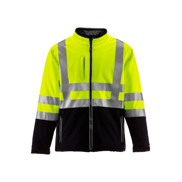 RefrigiWear HiVis Insulated Softshell Jacket (Black Lime)
