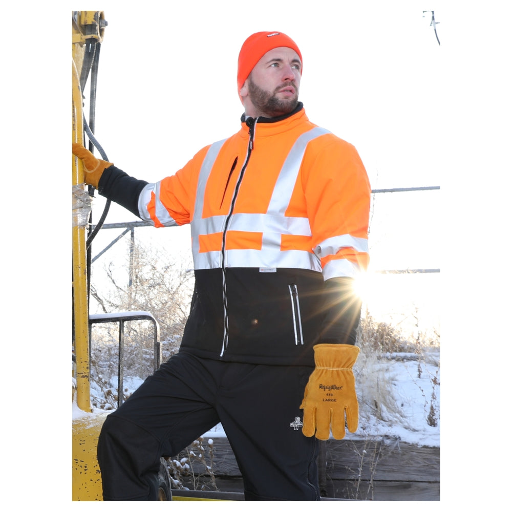 RefrigiWear HiVis Insulated Softshell Jacket (Black Orange) | All Security Equipment