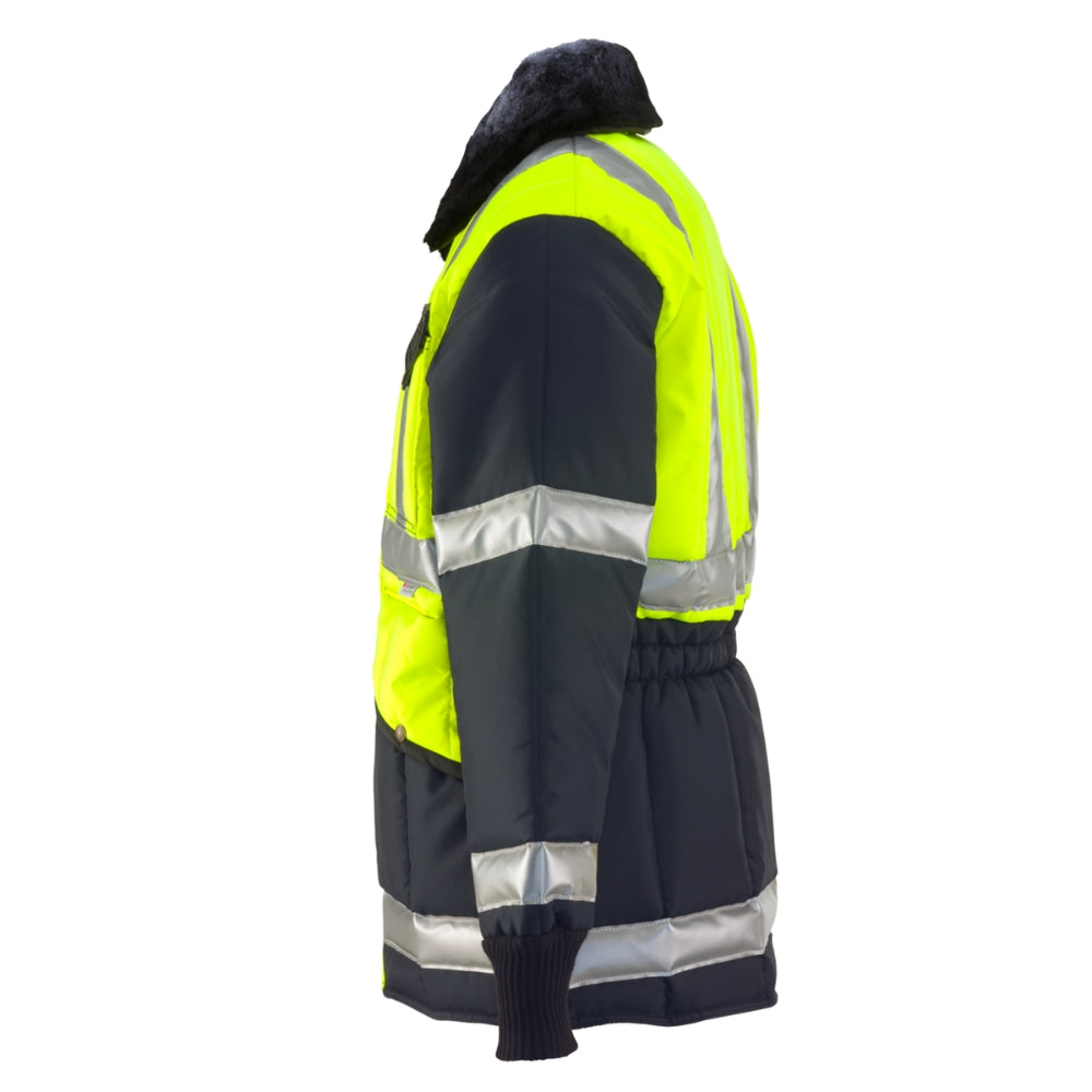 RefrigiWear HiVis Iron-Tuff® Two-Tone Jackoat™ Lime/Navy | All Security Equipment