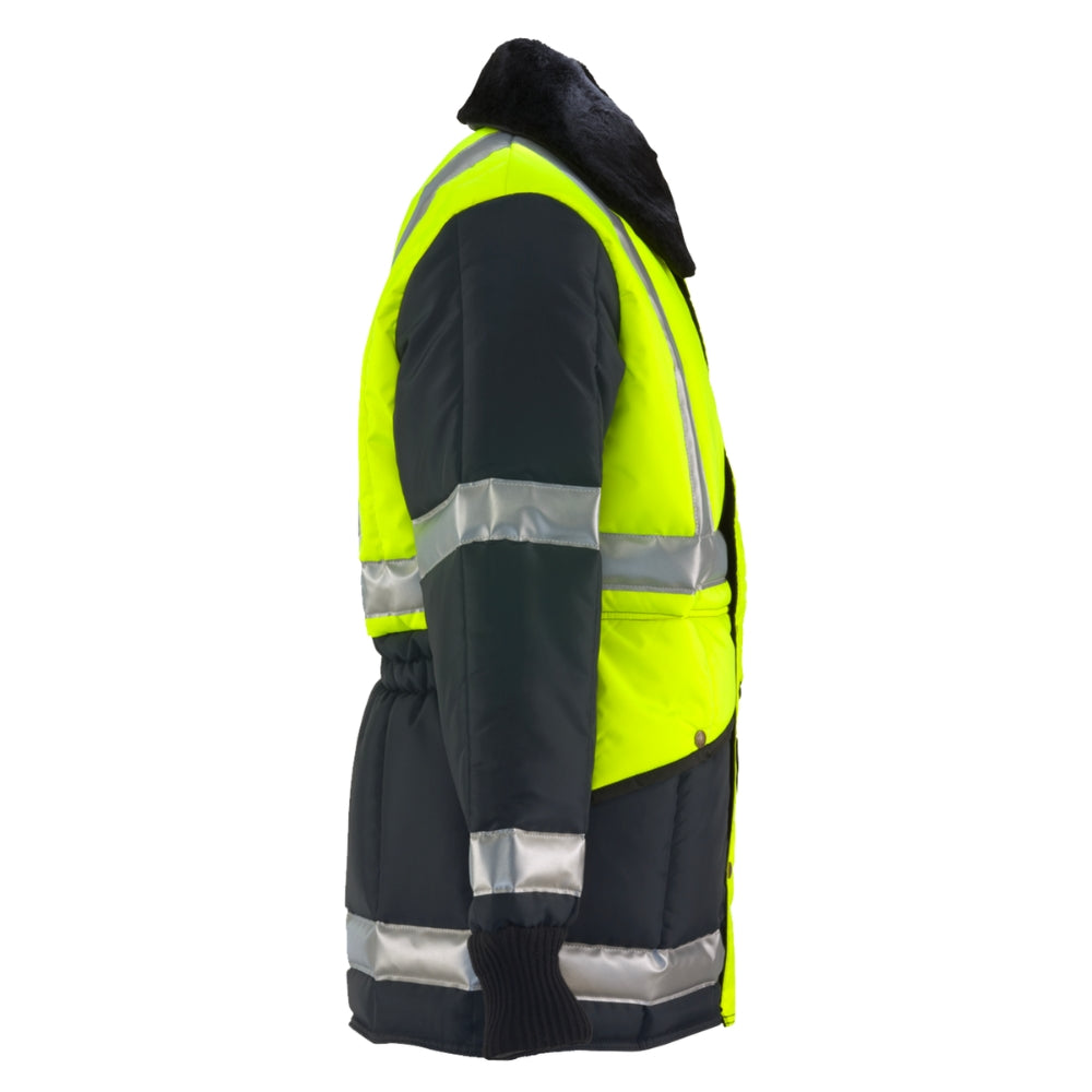 RefrigiWear HiVis Iron-Tuff® Two-Tone Jackoat™ Lime/Navy | All Security Equipment