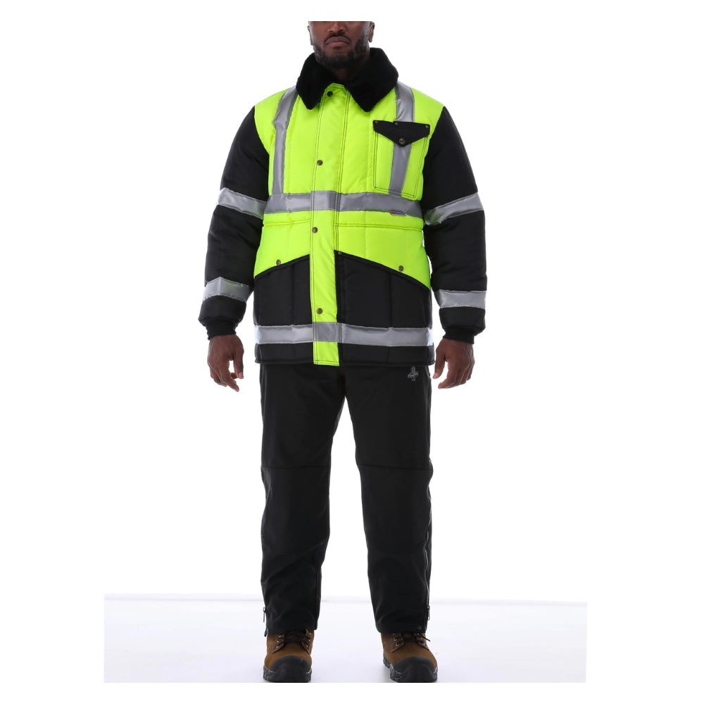 RefrigiWear HiVis Iron-Tuff® Two-Tone Jackoat™ Lime/Navy | All Security Equipment