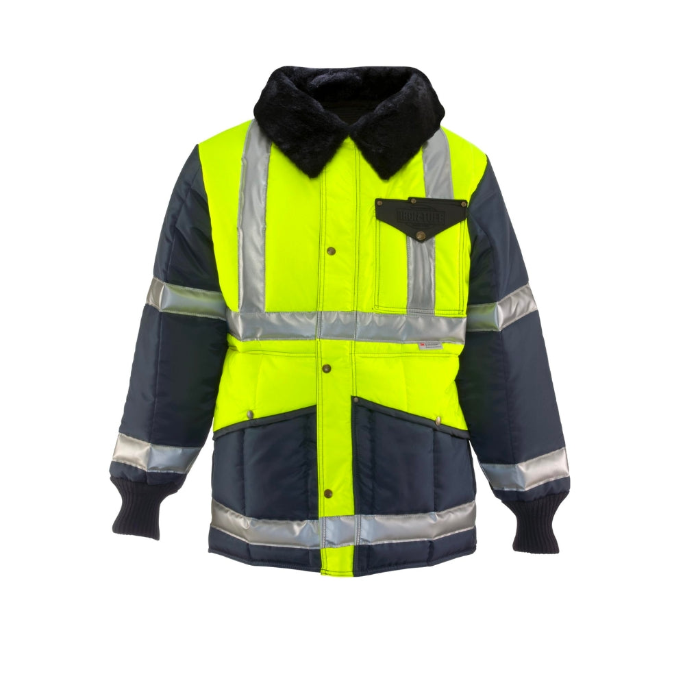 RefrigiWear HiVis Iron-Tuff® Two-Tone Jackoat™ Lime/Navy | All Security Equipment