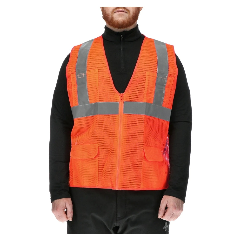 RefrigiWear HiVis Zipper Mesh Safety Vest Orange (Available in M-5XL) | All Security Equipment