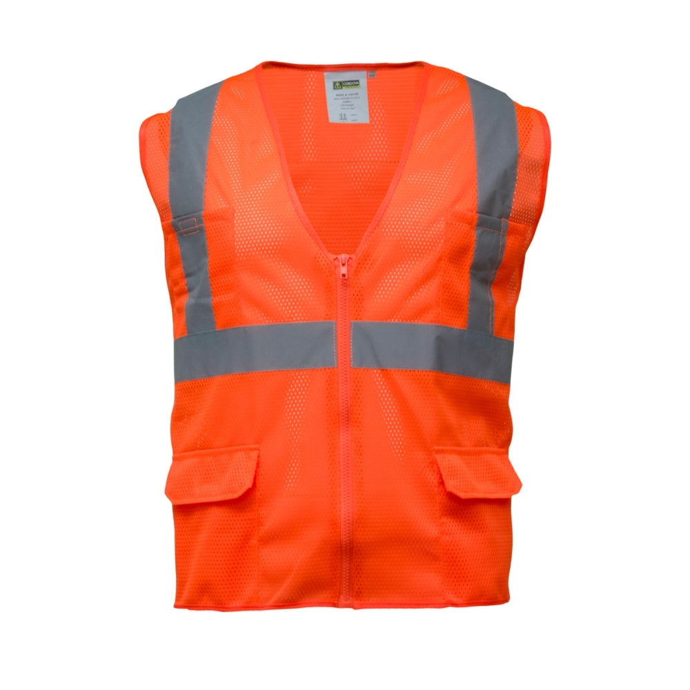 RefrigiWear HiVis Zipper Mesh Safety Vest Orange (Available in M-5XL) | All Security Equipment