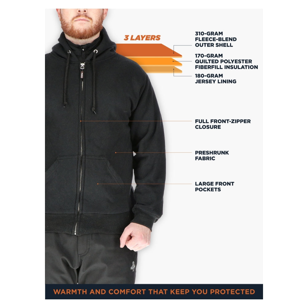 RefrigiWear Insulated Quilted Sweatshirt (Black) | All Security Equipment