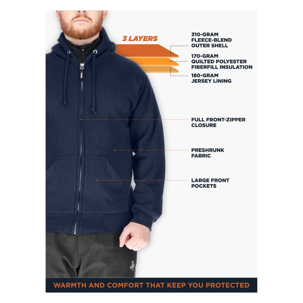 RefrigiWear Insulated Quilted Sweatshirt (Navy) | All Security Equipment