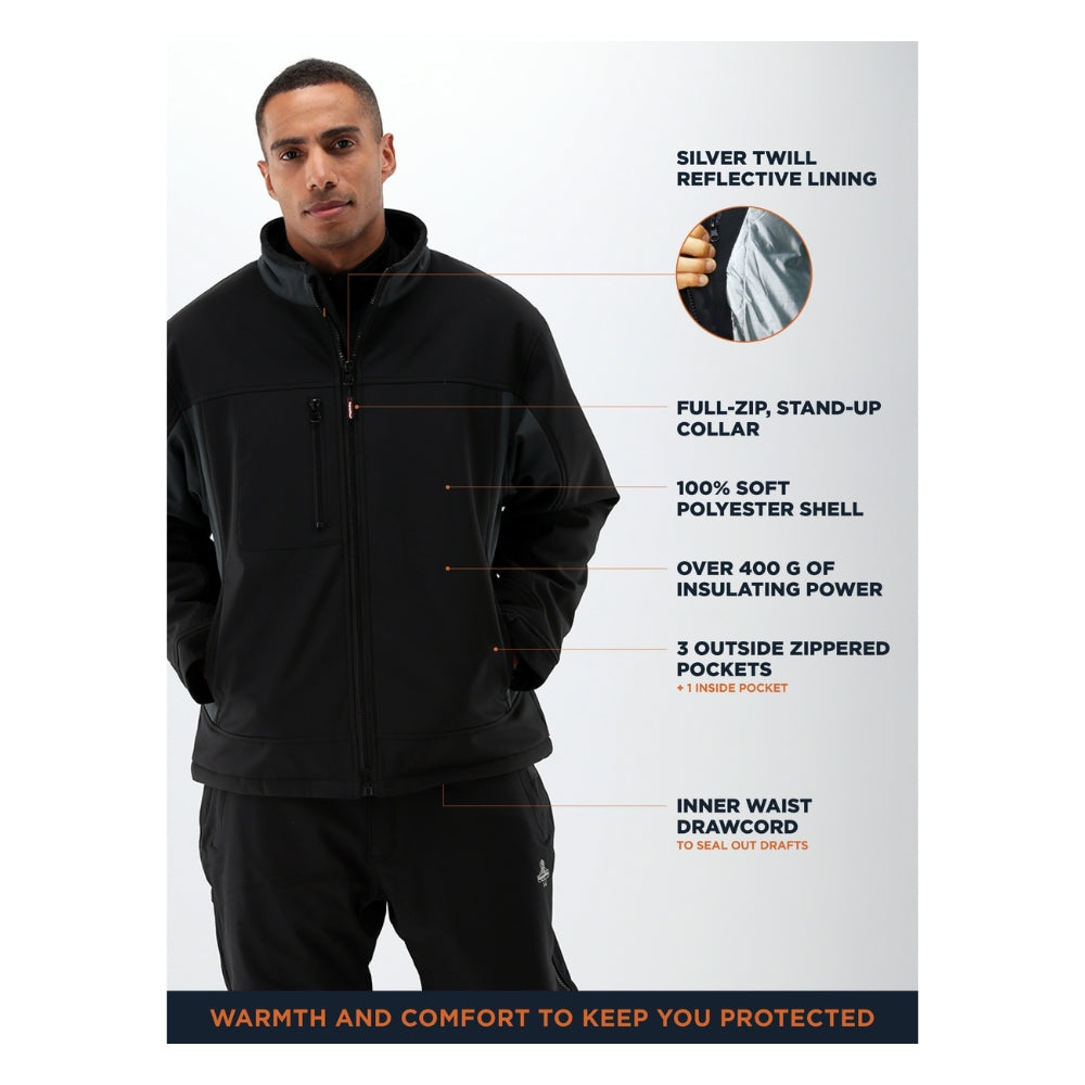 RefrigiWear Insulated Softshell Jacket (Black) | All Security Equipment