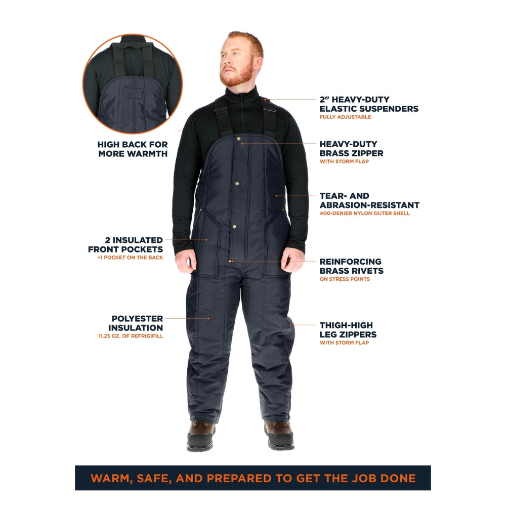 RefrigiWear Iron-Tuff® Bib Overalls (Navy) | All Security Equipment