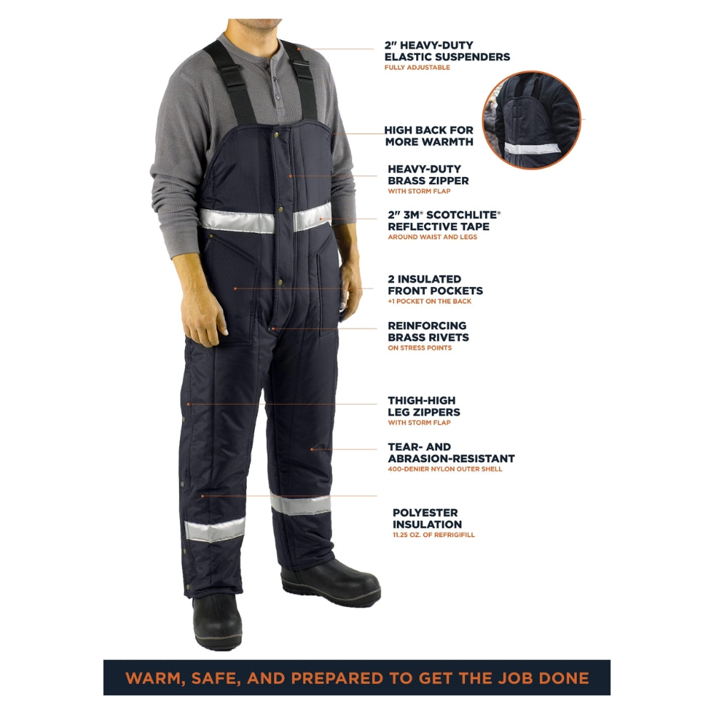 RefrigiWear Iron-Tuff® Enhanced Visibility Bib Overalls | All Security Equipment