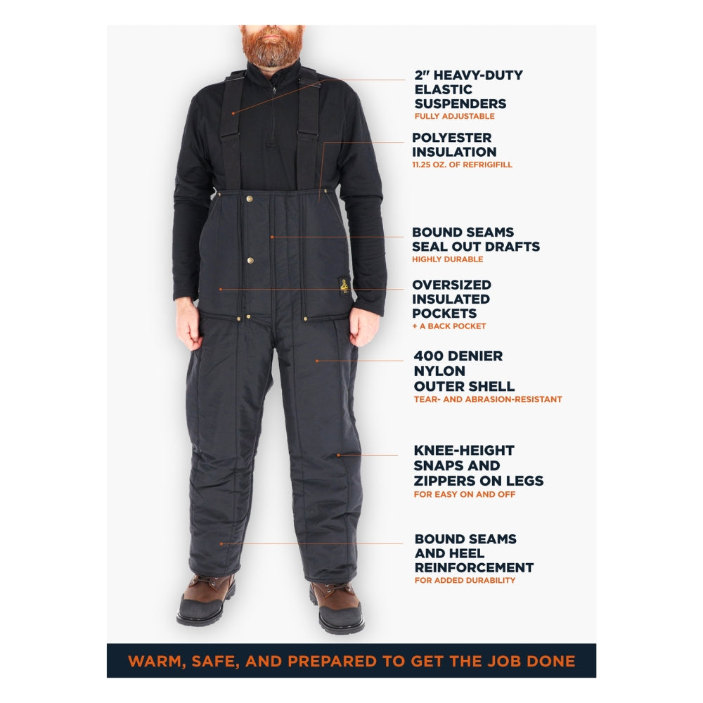 RefrigiWear Iron-Tuff® Low Bib Overalls Navy | All Security Equipment