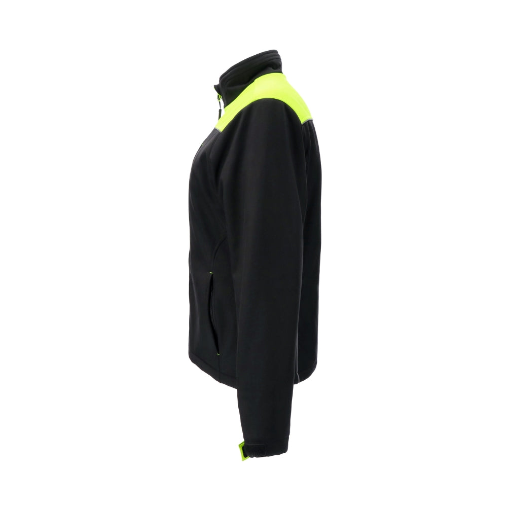 RefrigiWear Women's Two-Tone HiVis Insulated Softshell Jacket (Black/Lime) | All Security Equipment