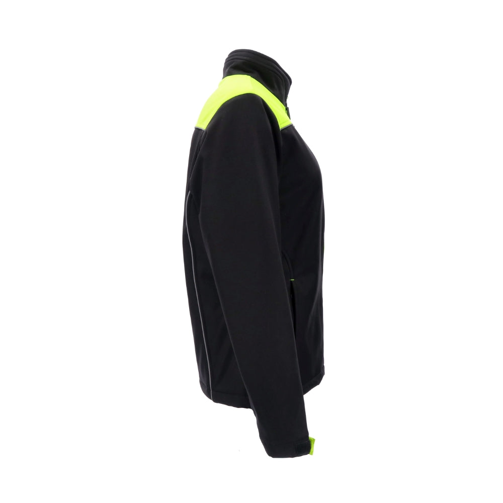 RefrigiWear Women's Two-Tone HiVis Insulated Softshell Jacket (Black/Lime) | All Security Equipment