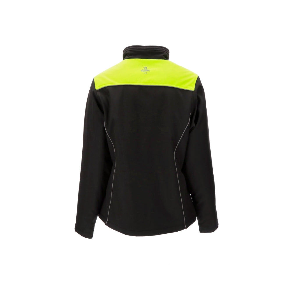 RefrigiWear Women's Two-Tone HiVis Insulated Softshell Jacket (Black/Lime) | All Security Equipment