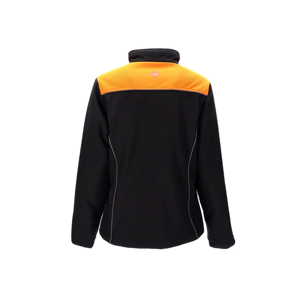 RefrigiWear Women's Two-Tone HiVis Insulated Softshell Jacket (Black/Orange) | All Security Equipment