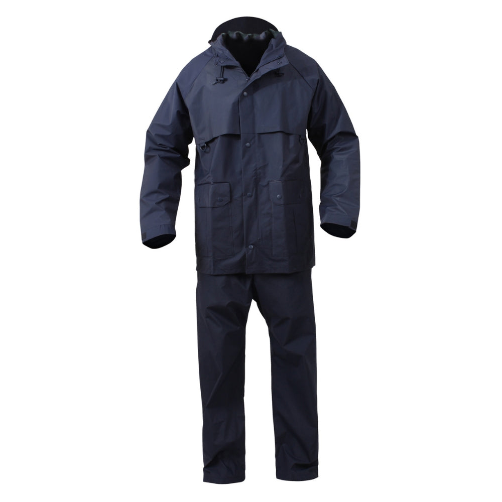 Rothco 2 Piece Microlite PVC Rainsuit (Navy Blue) - 1