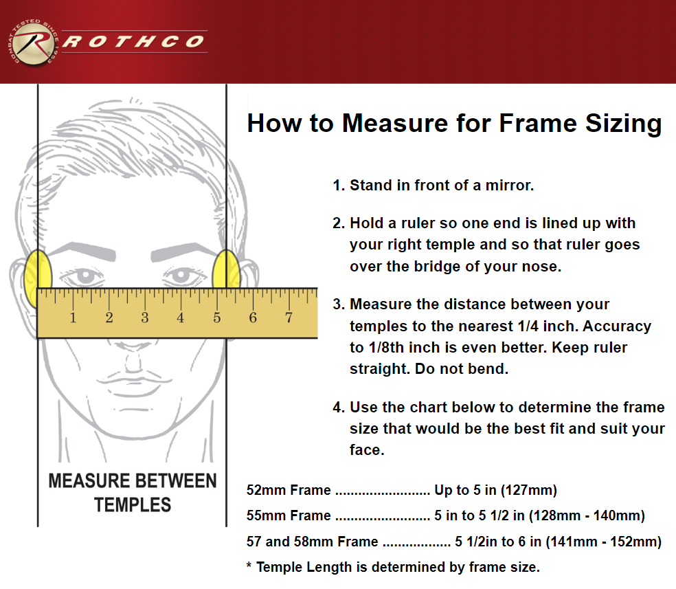 58mm sunglasses size chart shop