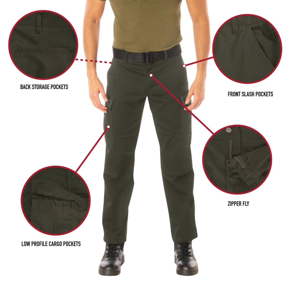 Rothco Active Flex BDU Cargo Pants (Black) | All Security Equipment - 5