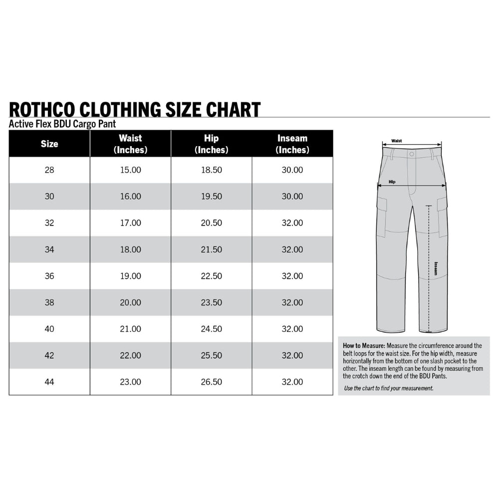 Rothco Active Flex BDU Cargo Pants (Black) | All Security Equipment - 9