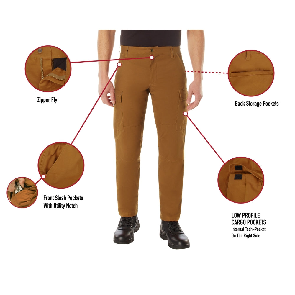 Rothco Active Flex Fleece Lined Canvas Work Pants (Work Brown) - 7