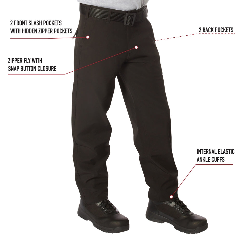 Rothco Active Flex Soft Shell Pant (Black) | All Security Equipment - 5