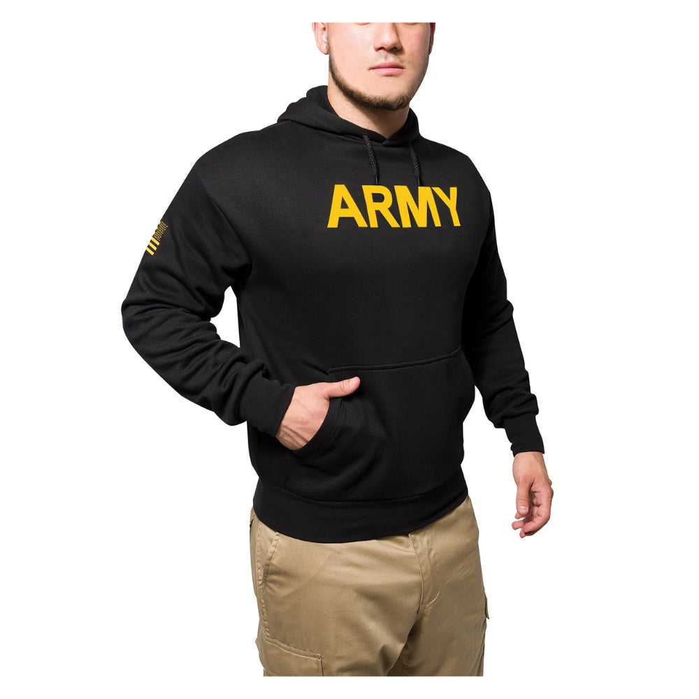 Rothco Army Printed Pullover Hoodie - Black | All Security Equipment - 3