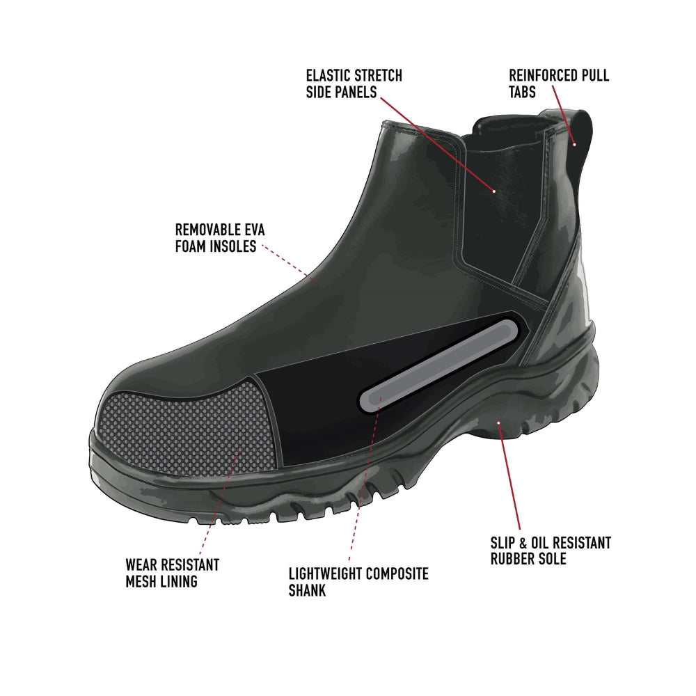 Rothco Black Chelsea Work Boots | All Security Equipment - 5