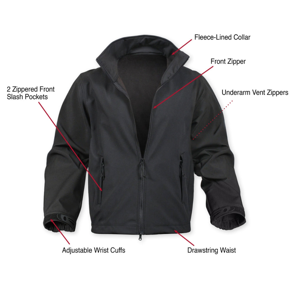 Rothco Black Soft Shell Uniform Jacket | All Security Equipment - 2