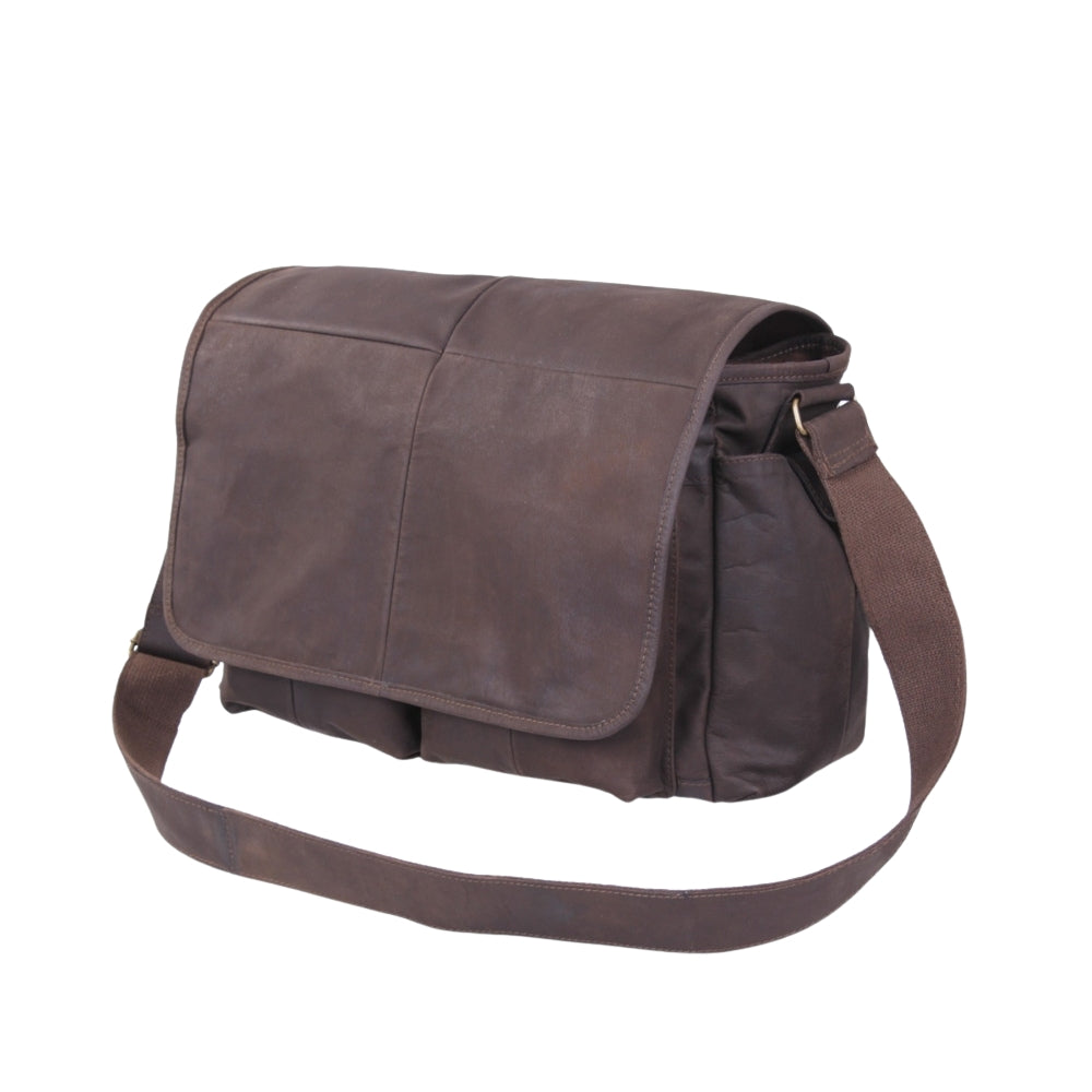 Rothco Brown Leather Classic Messenger Bag 613902991484 - 1