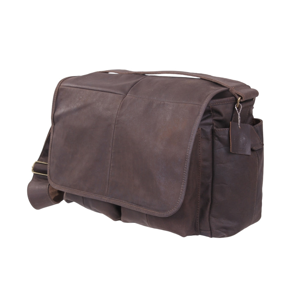 Rothco Brown Leather Classic Messenger Bag 613902991484 - 2