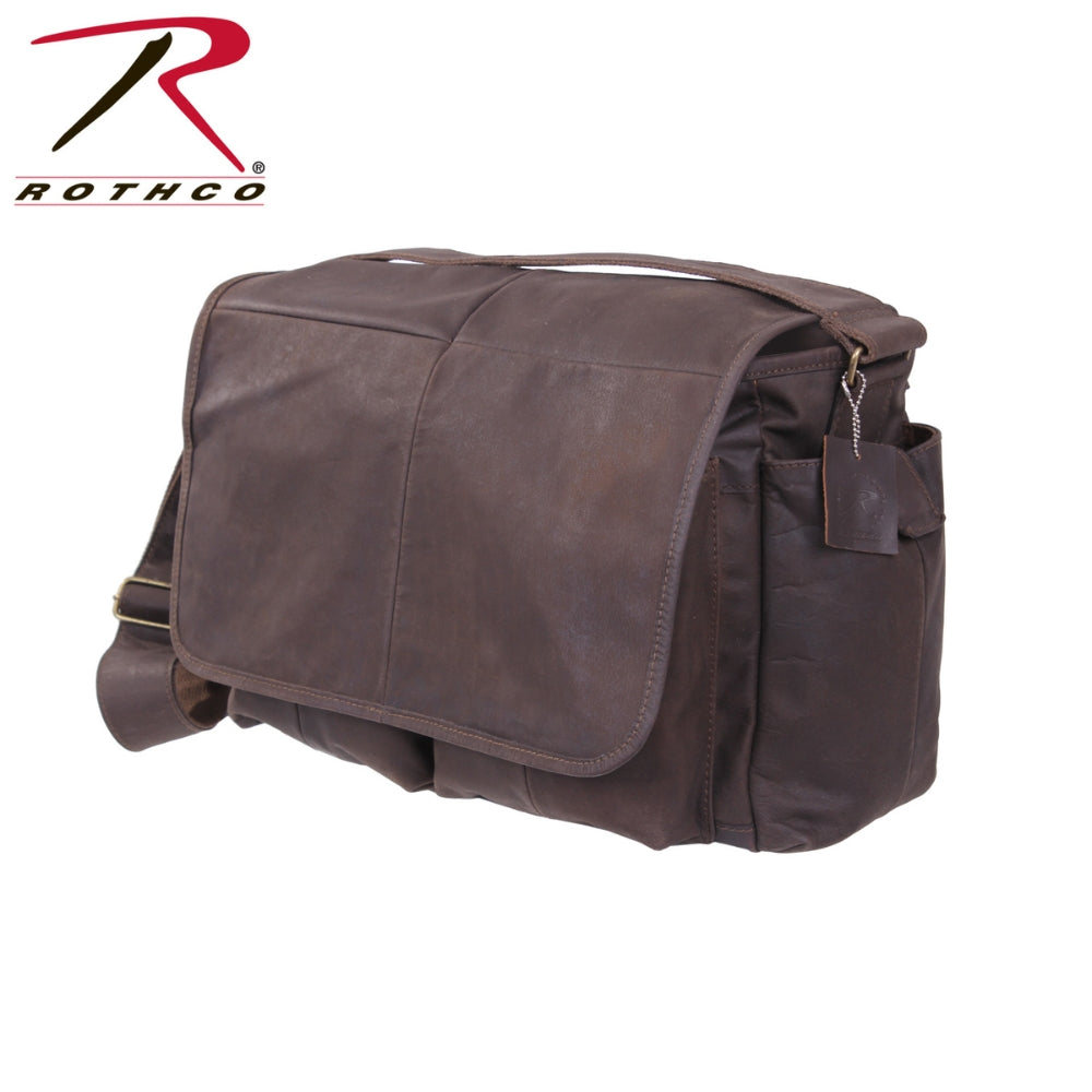 Rothco Brown Leather Classic Messenger Bag 613902991484 - 2