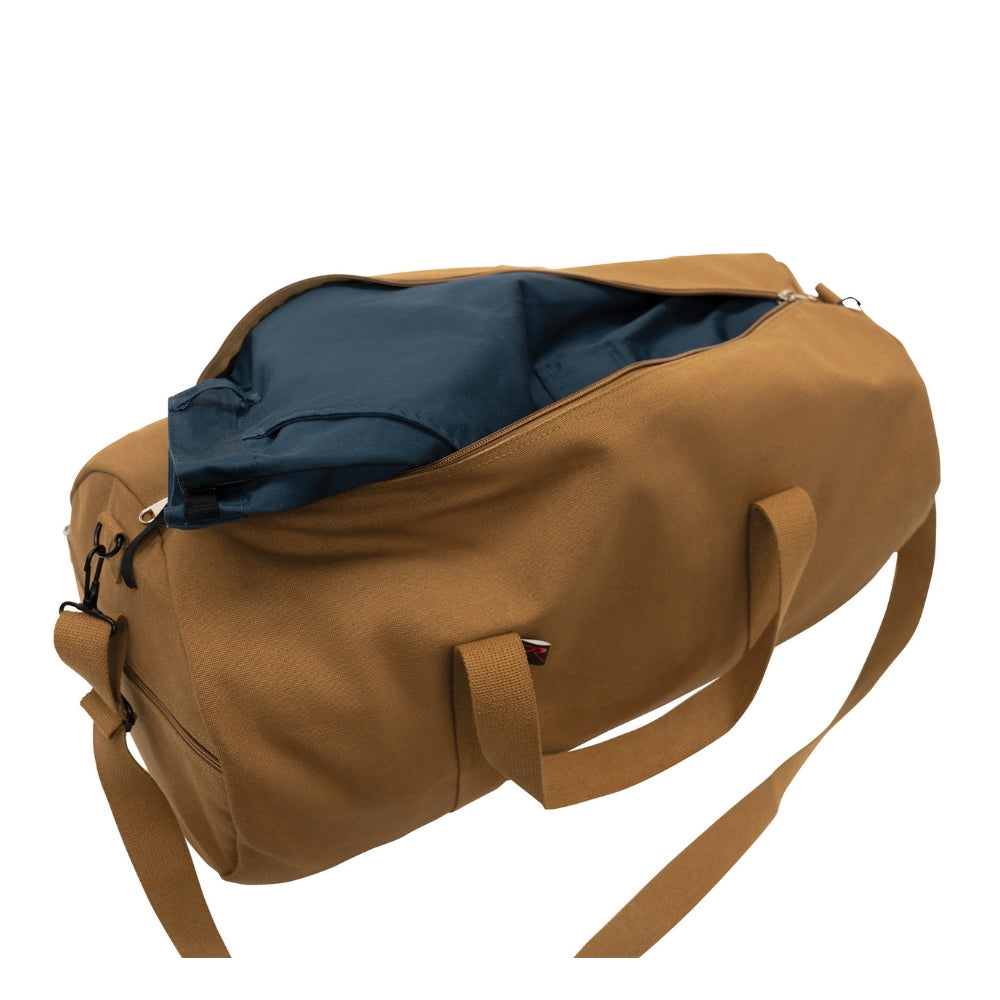 Rothco Canvas Shoulder Duffle Bag (Work Brown) | All Security Equipment - 3