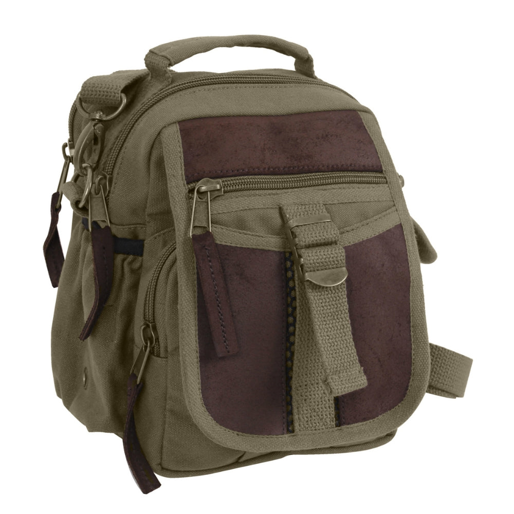 Rothco Canvas & Leather Travel Shoulder Bag | All Security Equipment - 2