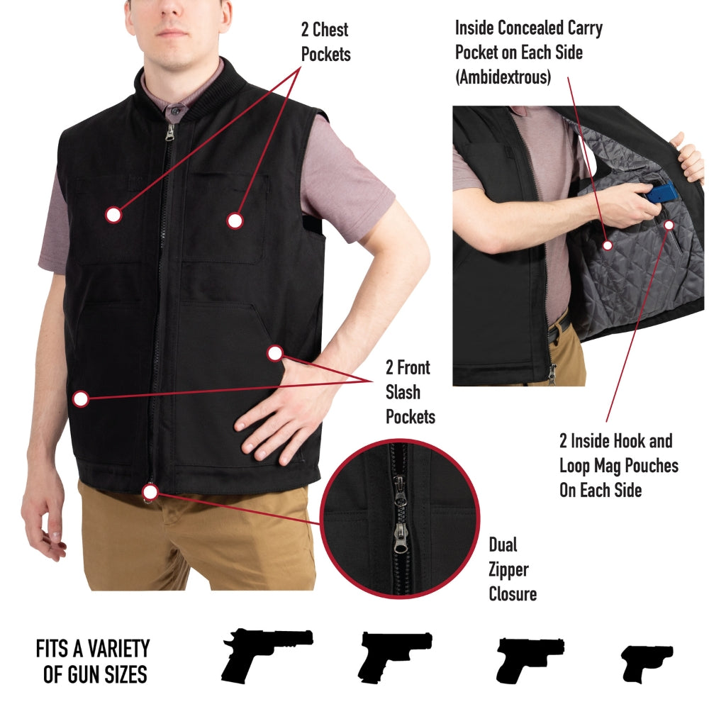 Rothco Concealed Carry Backwoods Canvas Vest All Security Equipment