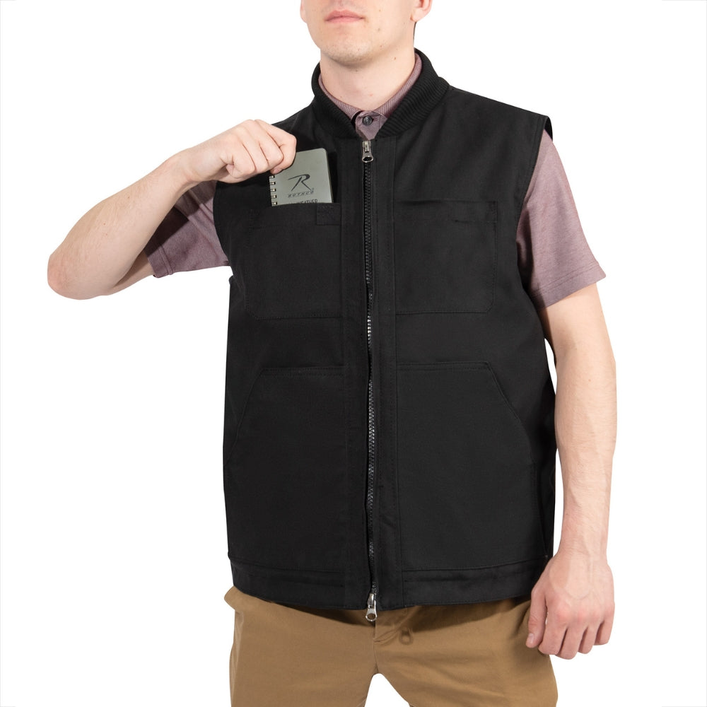 Rothco Concealed Carry Backwoods Canvas Vest, Small / Black