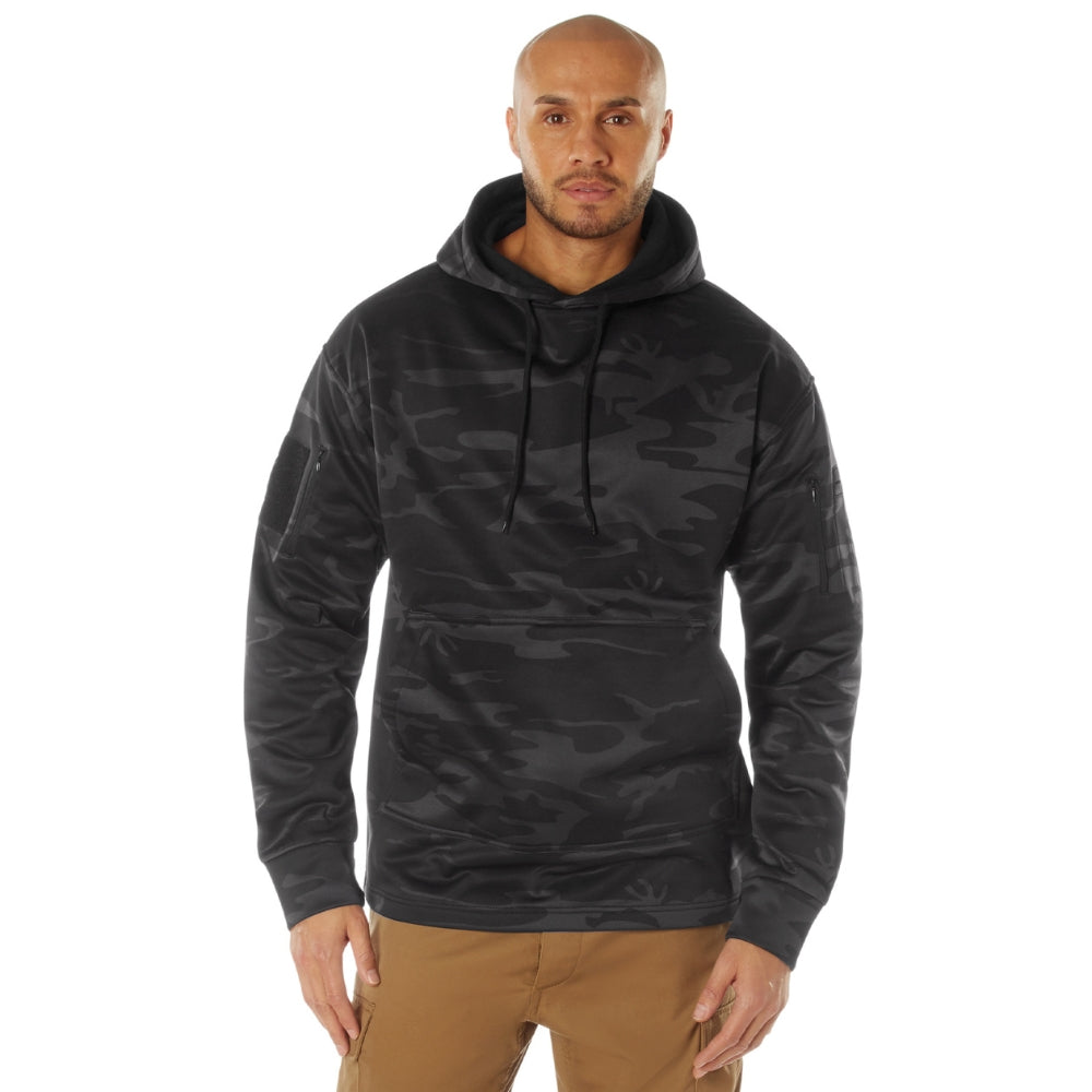 Rothco Concealed Carry Midnight Camo Hoodie (Midnight Black Camo) - 1