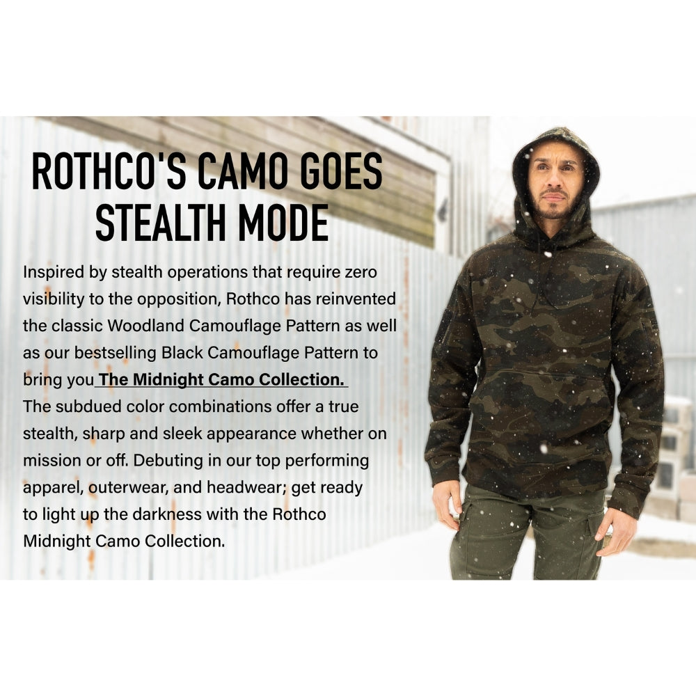 Rothco Concealed Carry Midnight Camo Hoodie (Midnight Black Camo) - 10