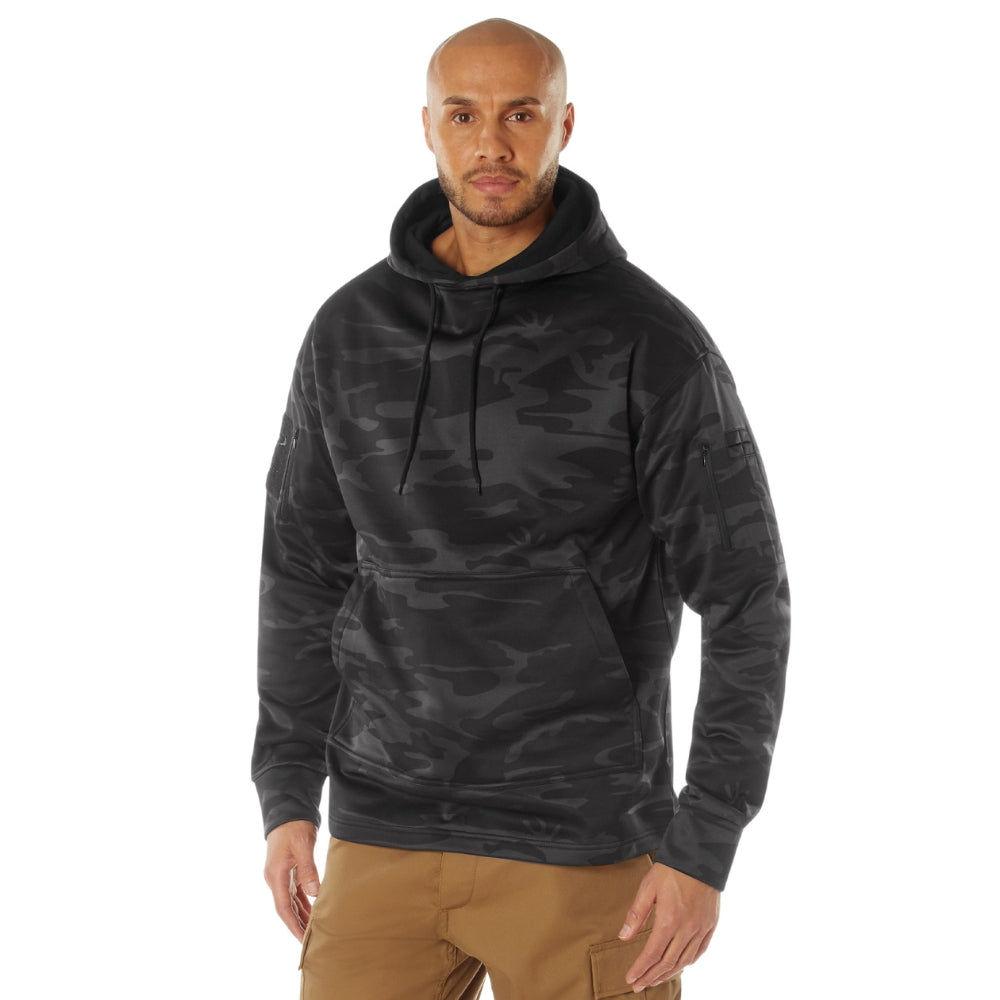 Rothco Concealed Carry Midnight Camo Hoodie (Midnight Black Camo) - 2