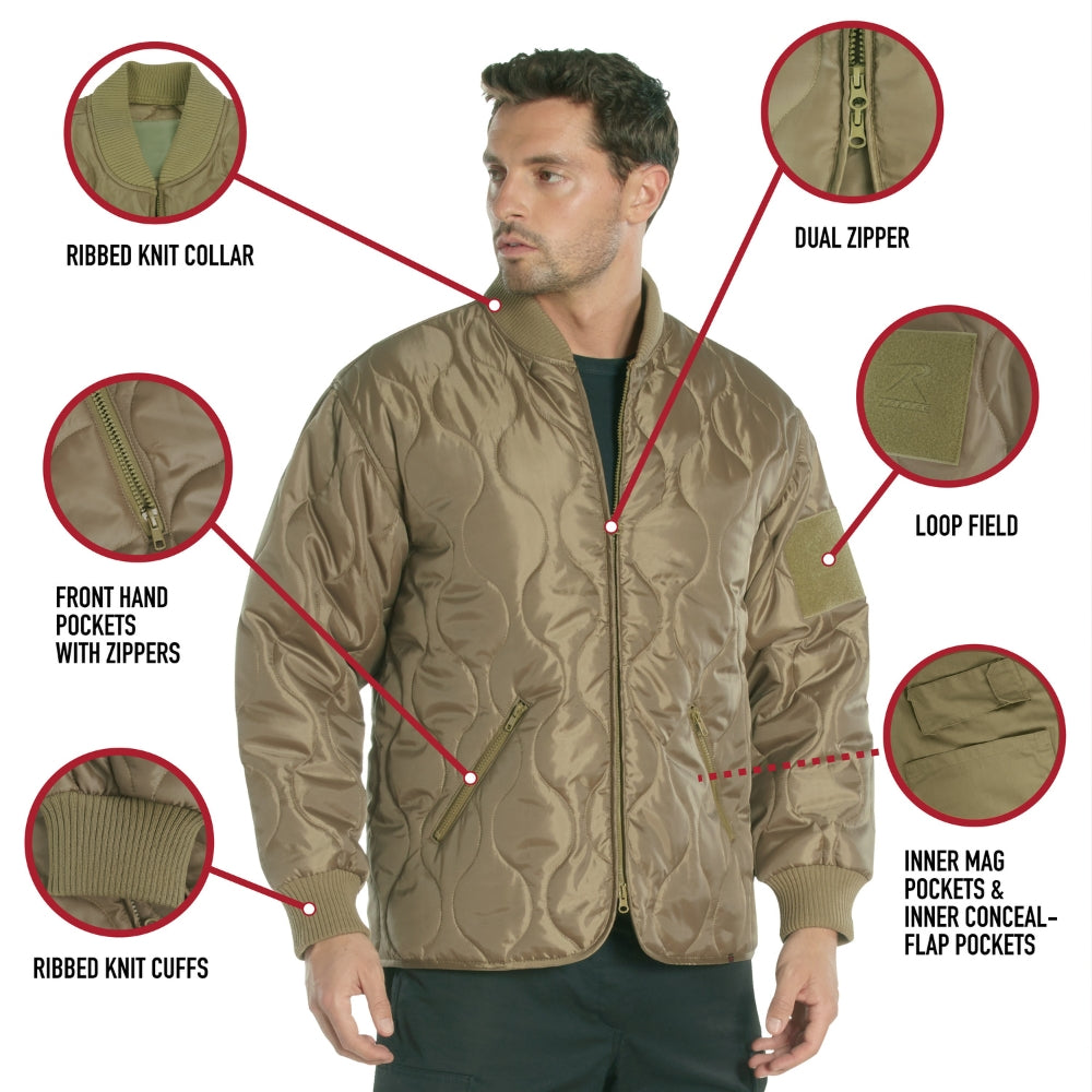 Rothco Concealed Carry Quilted Woobie Jacket (Coyote Brown) - 6