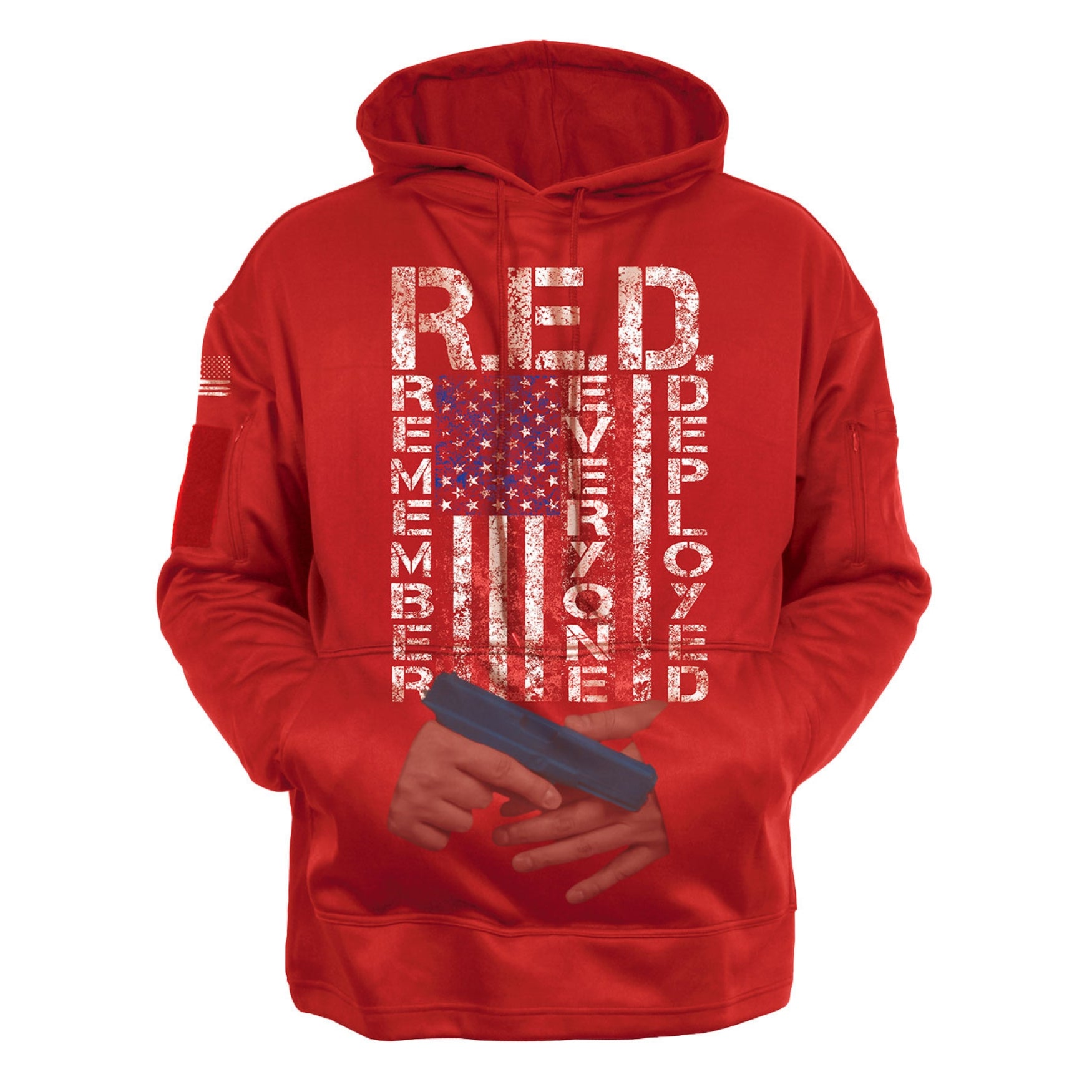 Rothco Concealed Carry R.E.D. (Remember Everyone Deployed) Hoodie (Red)