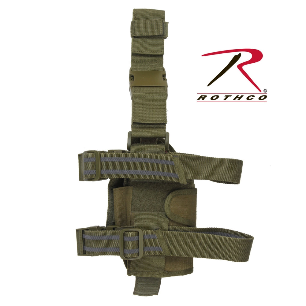 Adjustable extended thigh strap for drop leg holsters