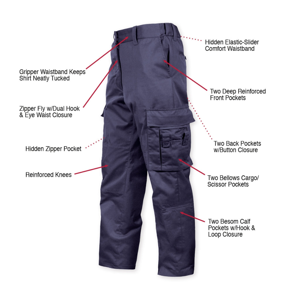 Rothco Deluxe EMT Paramedic Pants (Navy Blue) | All Security Equipment